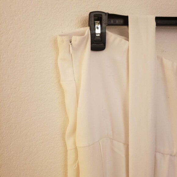 Eloquii White Strapless Drape Front Wide Leg Jumpsuit w/Belt, Straps Size 20 EUC - Picture 8 of 11